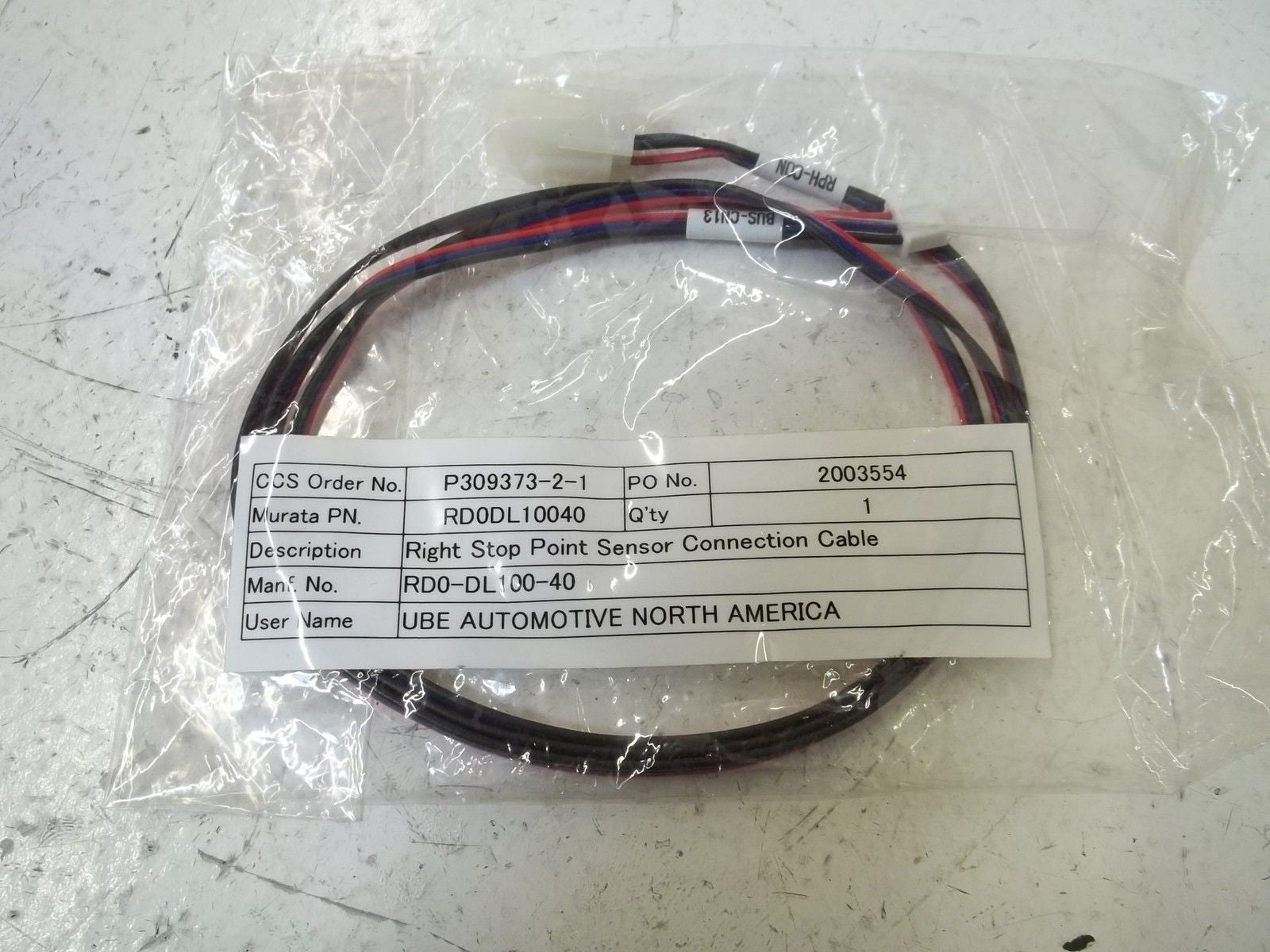 RD0DL10040 RIGHT STOP POINT SENSOR CONNECTION CABLE *NEW NO BOX*