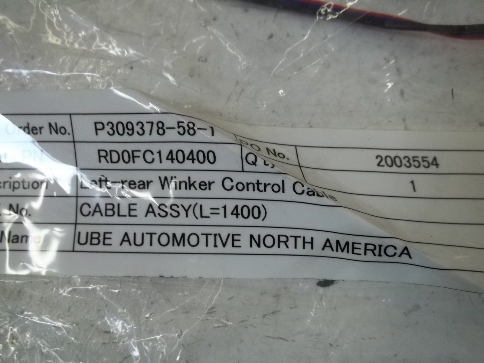 RD0FC140400 LEFT-REAR WINKER CONTROL CABLE *NEW NO BOX*
