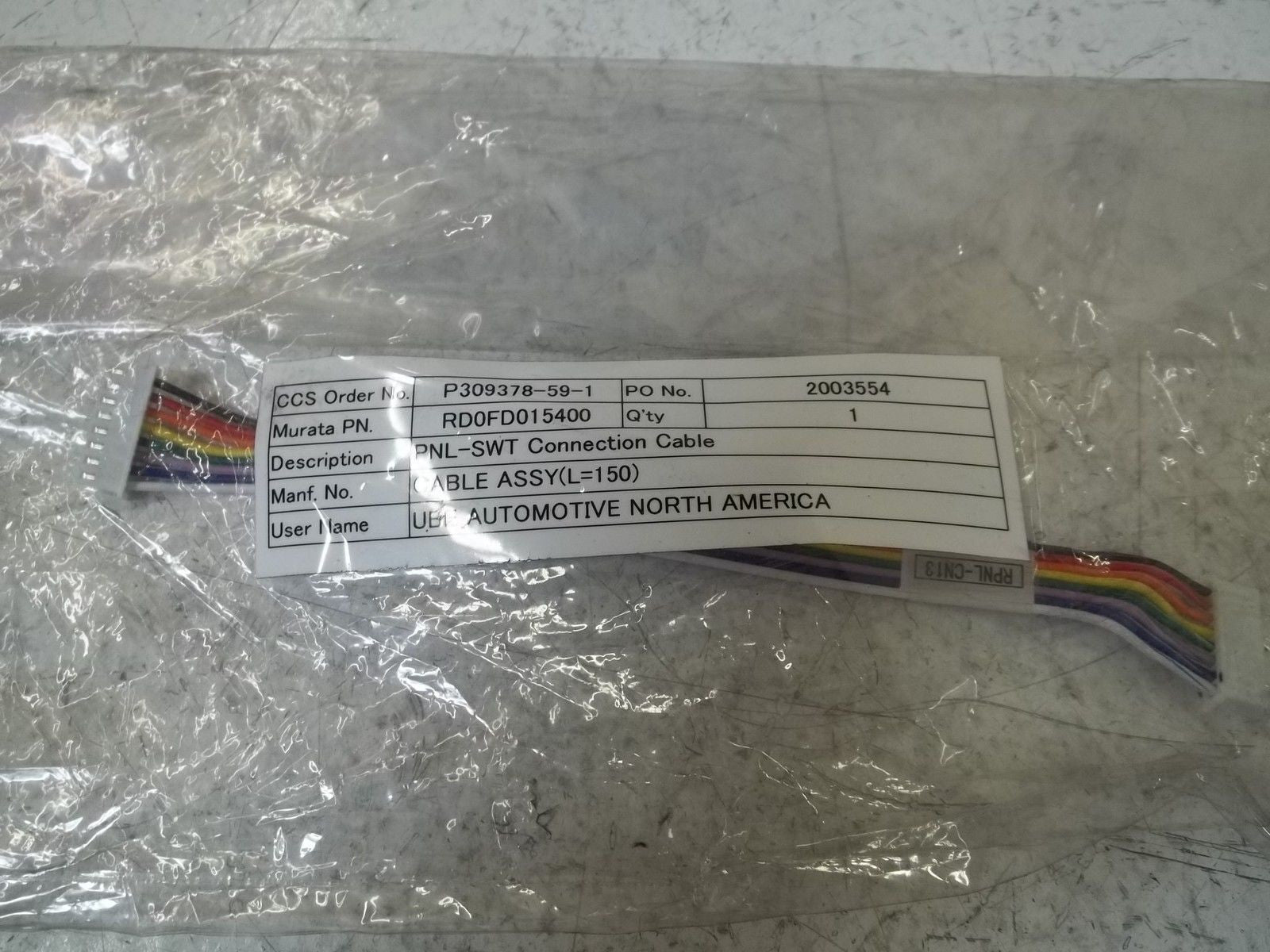 RD0FD015400 PNL-SWT CONNECTION CABLE *NEW OUT A BOX*