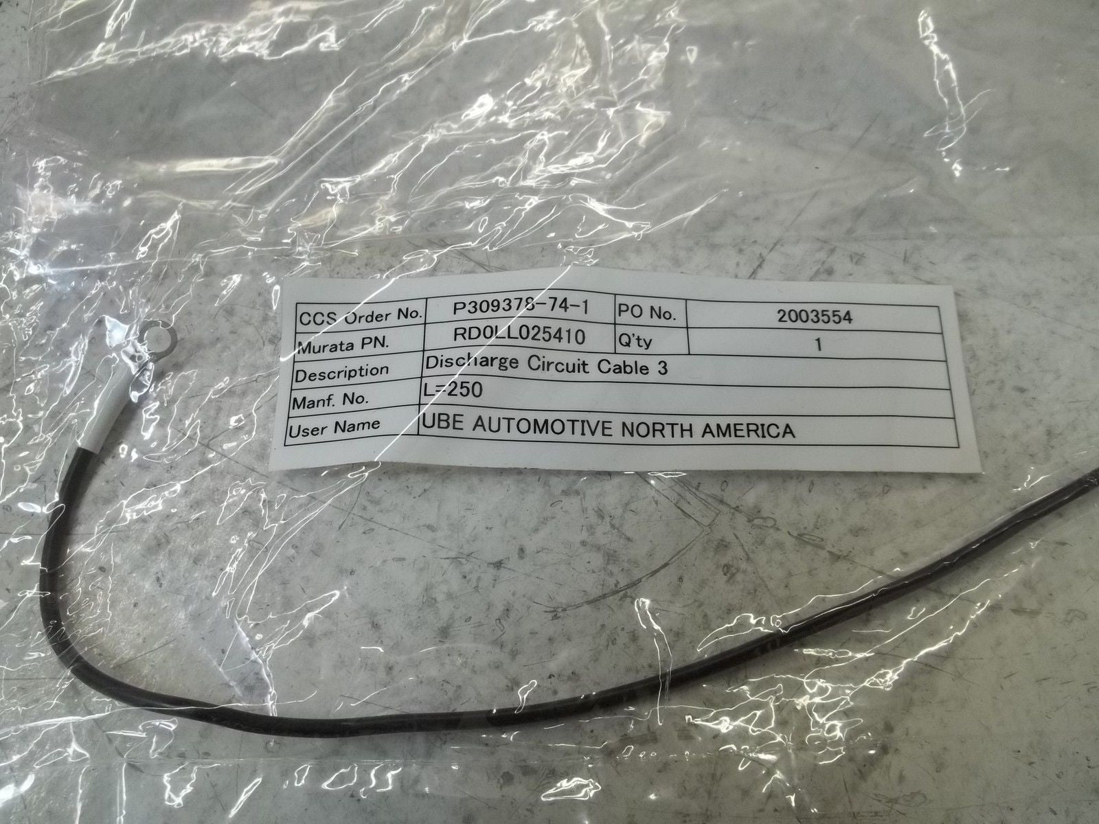 RD0LL025410 DISCHARGE CIRCUIT CABLE 3 *NEW NO BOX*