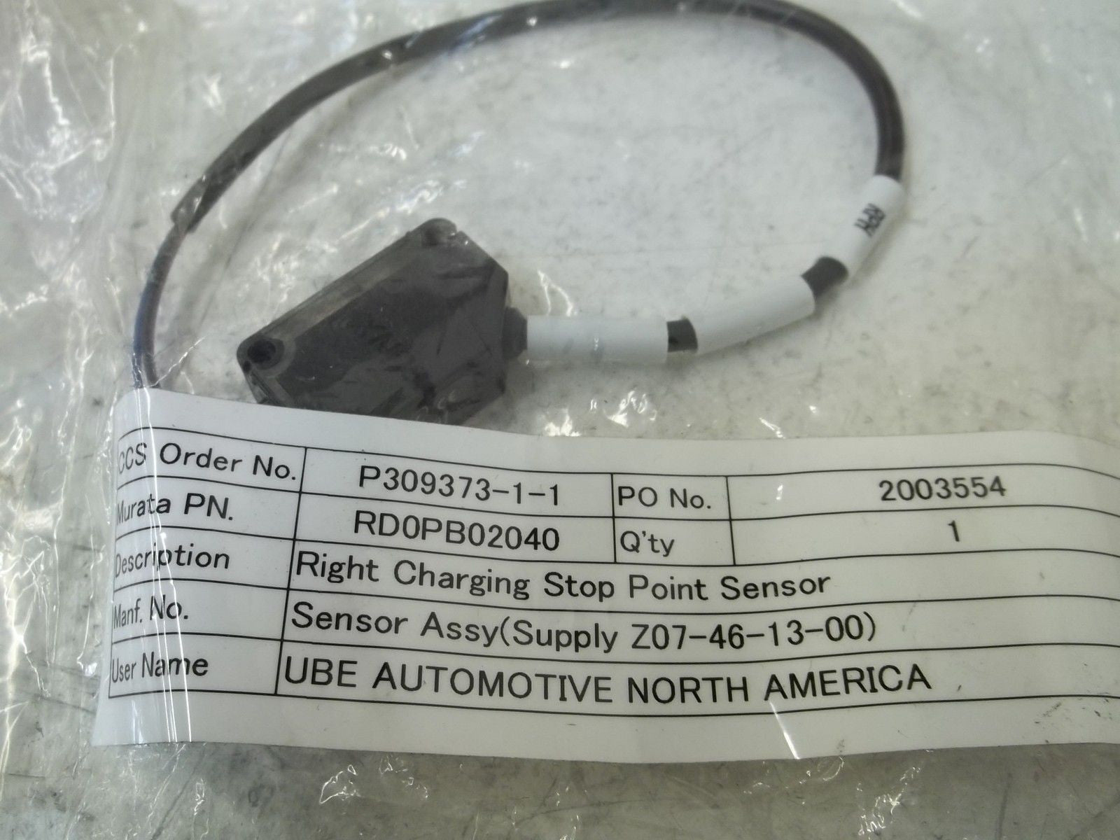 RD0PB02040 RIGHT CHARGING STOP POINT SENSOR *NEW NO BOX*