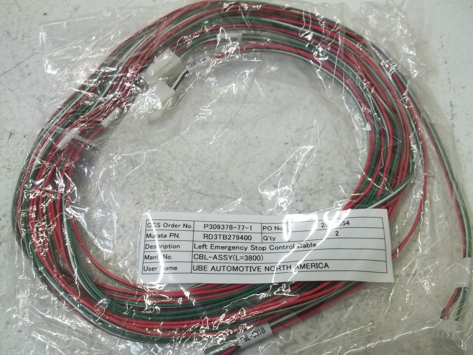 RD3TB279400 LEFT EMERGENCY STOP CONTROL CABLE *NEW NO BOX*
