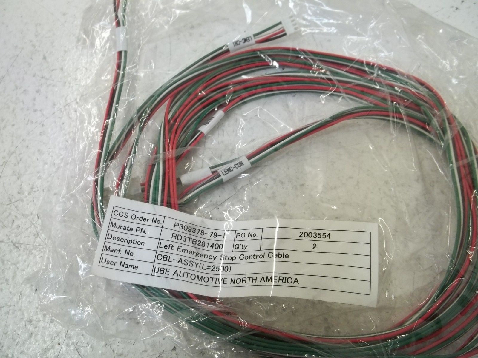 RD3TB281400 LEFT EMERGENCY STOP CONTROL CABLE *NEW NO BOX*