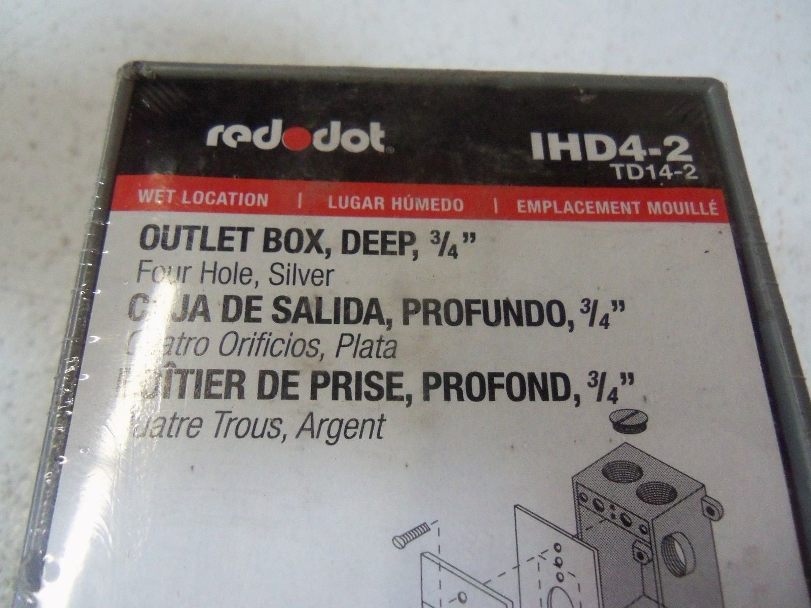 RED DOT DEEP OUTLET BOX 3/4" IHD4-2 *NEW NO BOX*