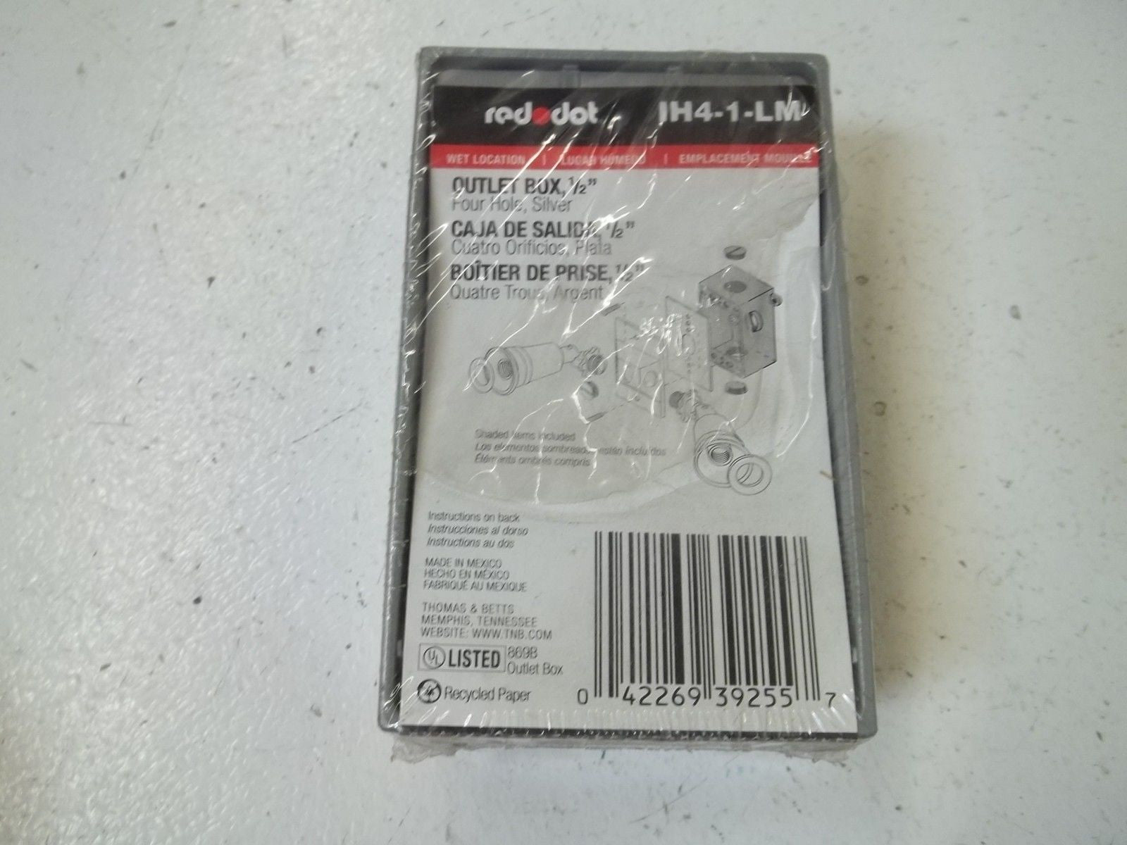 RED DOT IH4-1-LM OUTLET BOX 1/2" *NEW NO BOX*