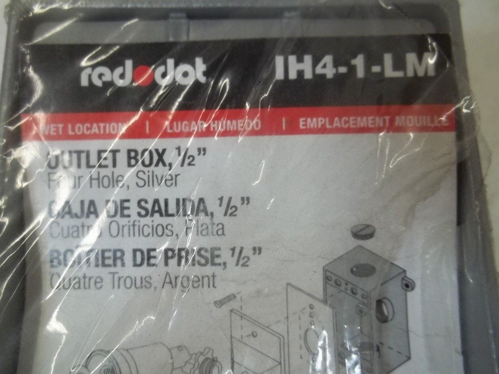 RED DOT IH4-1-LM OUTLET BOX 1/2" *NEW NO BOX*