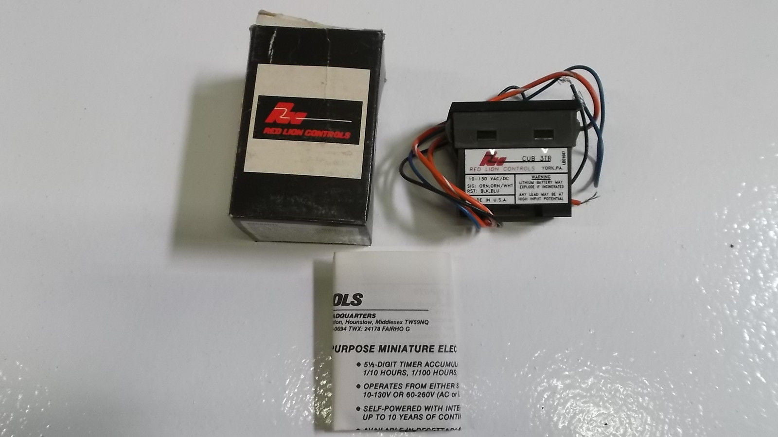 RED LION CONTROLS CUB 3TR DIGITAL COUNTER *USED*