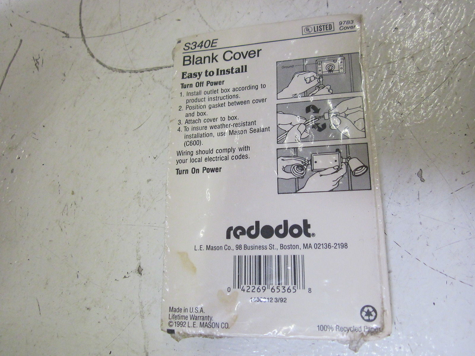 REDODOT S340E BLANK COVER *NEW IN A FACTORY BAG*