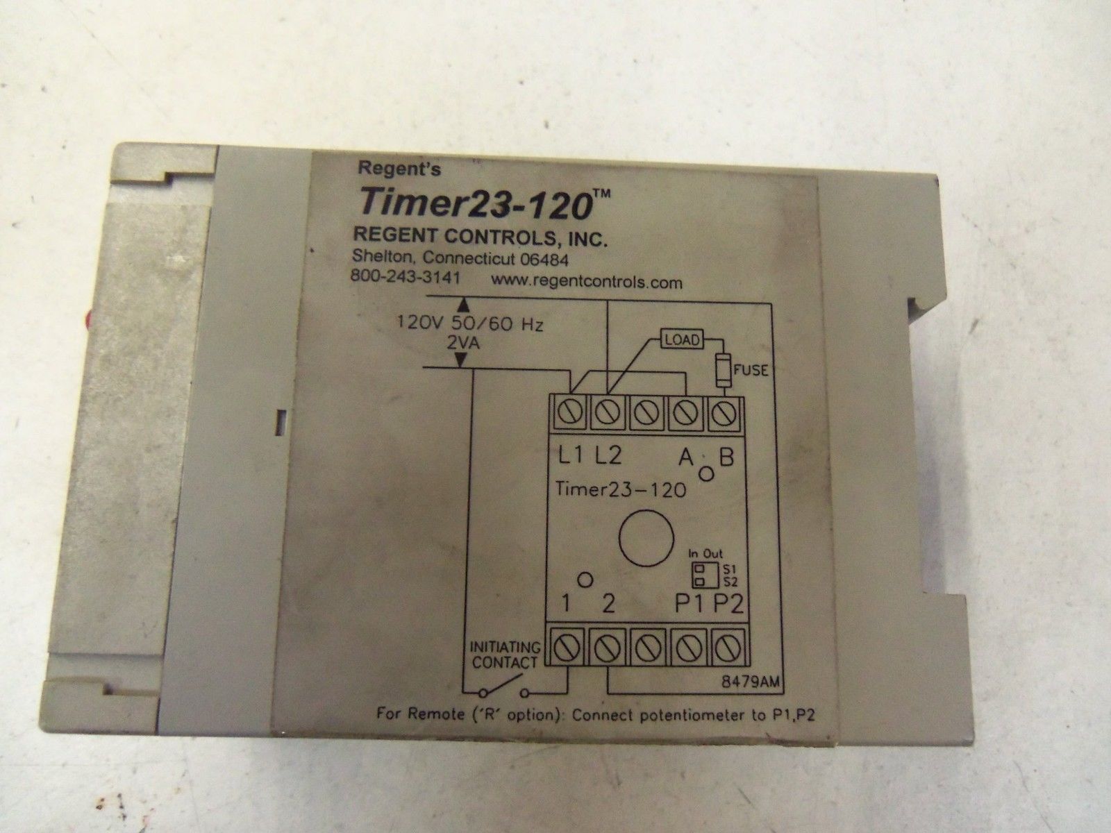 REGENT CONTROLS TIMER23-120 TIME DELAY RELAY INTERVAL *USED*