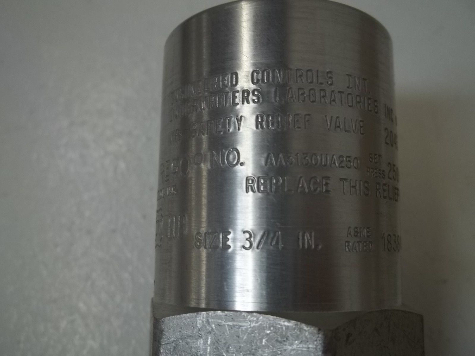 REGO AA3130UA250  SAFETY RELIEF VALVE 3/4" *NEW NO BOX*