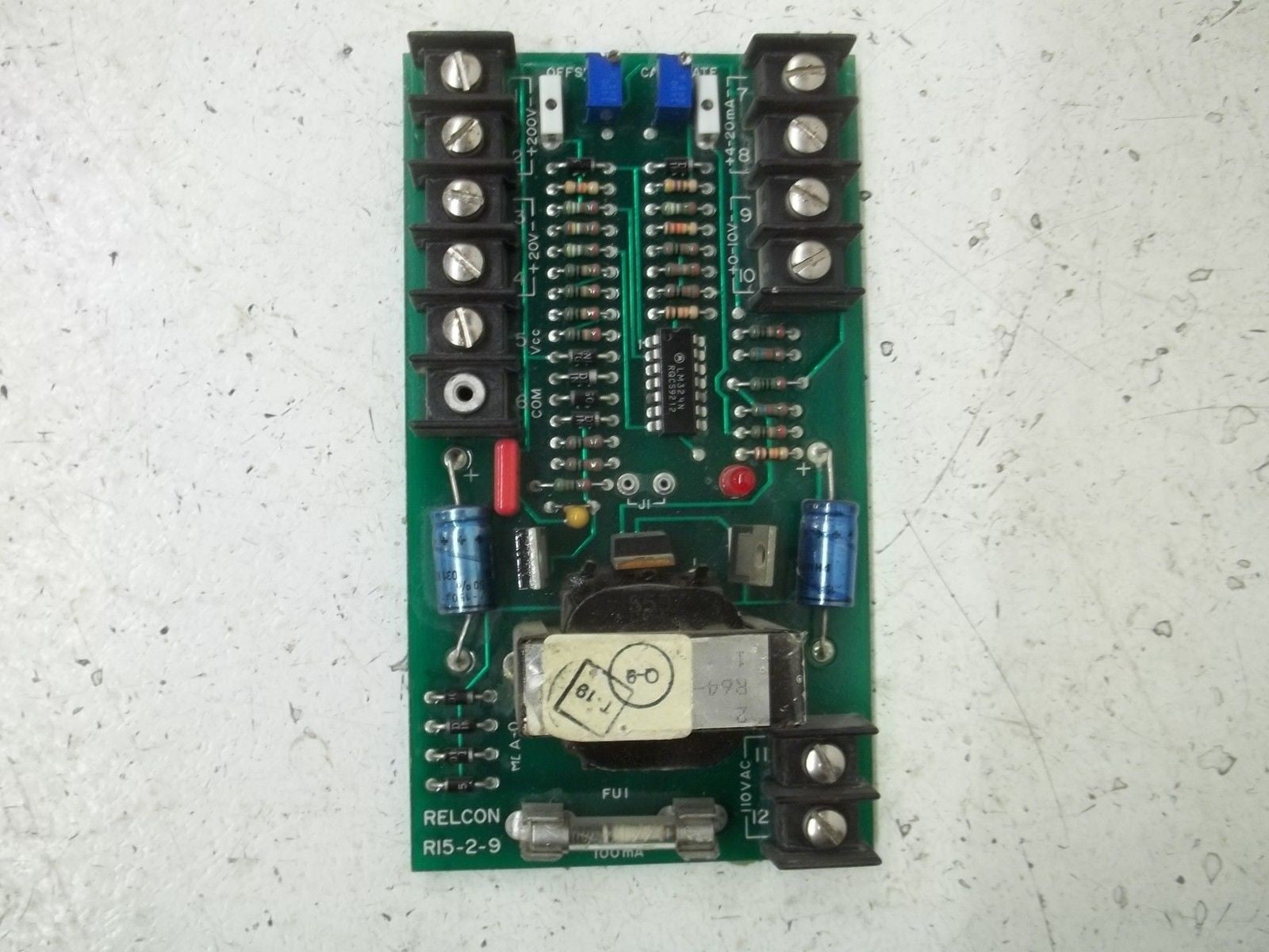 RELCON R15-2-9 CIRCUIT BOARD CARD *USED*