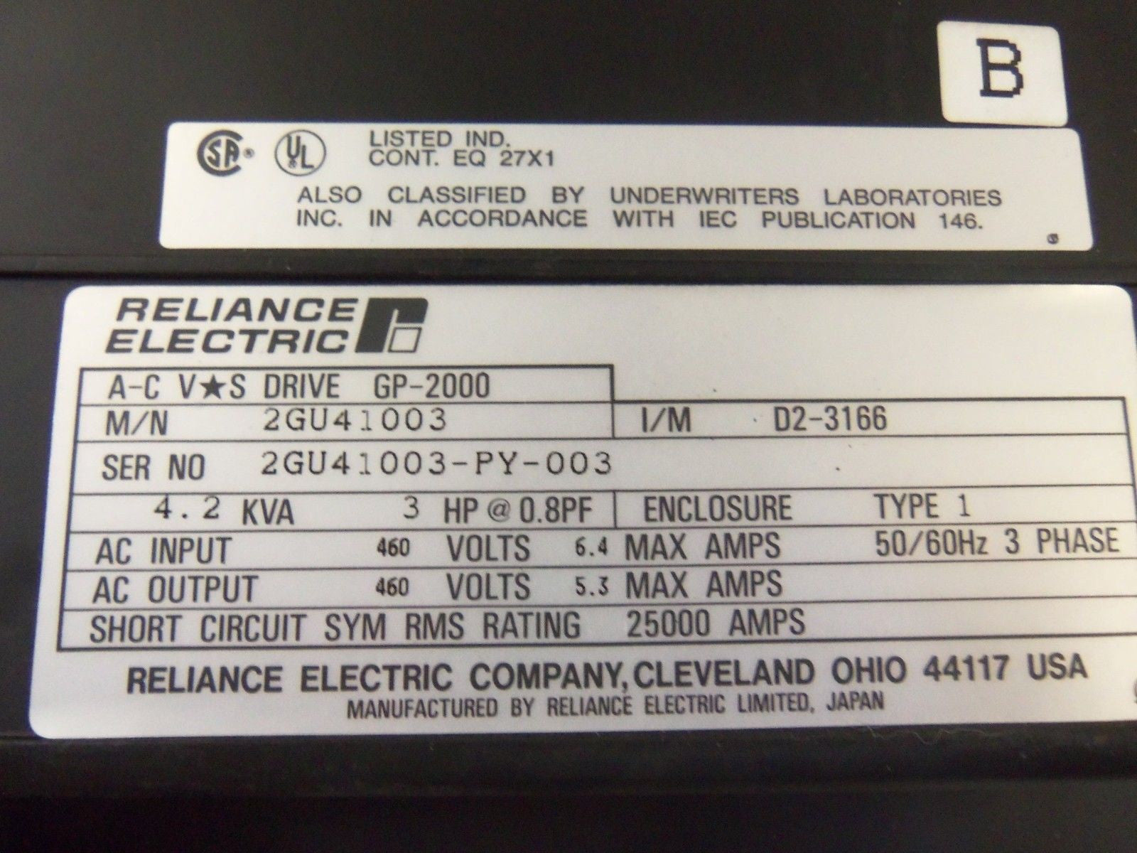 RELIANCE 2GU41003 AC DRIVE *NEW NO BOX*