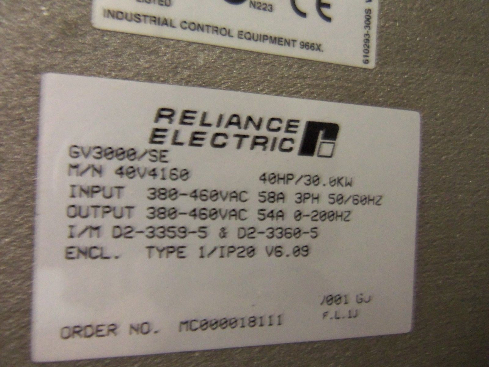 RELIANCE 40V4160 AC DRIVE *NEW IN BOX*