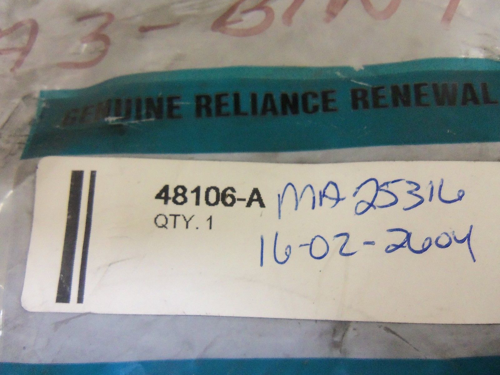 RELIANCE 48106-A *NEW IN FACTORY BAG*