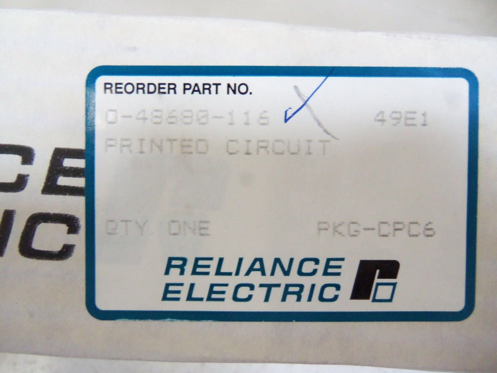 RELIANCE ELECTRIC 0-48680-116  REGULATOR CARD *NEW IN BOX*
