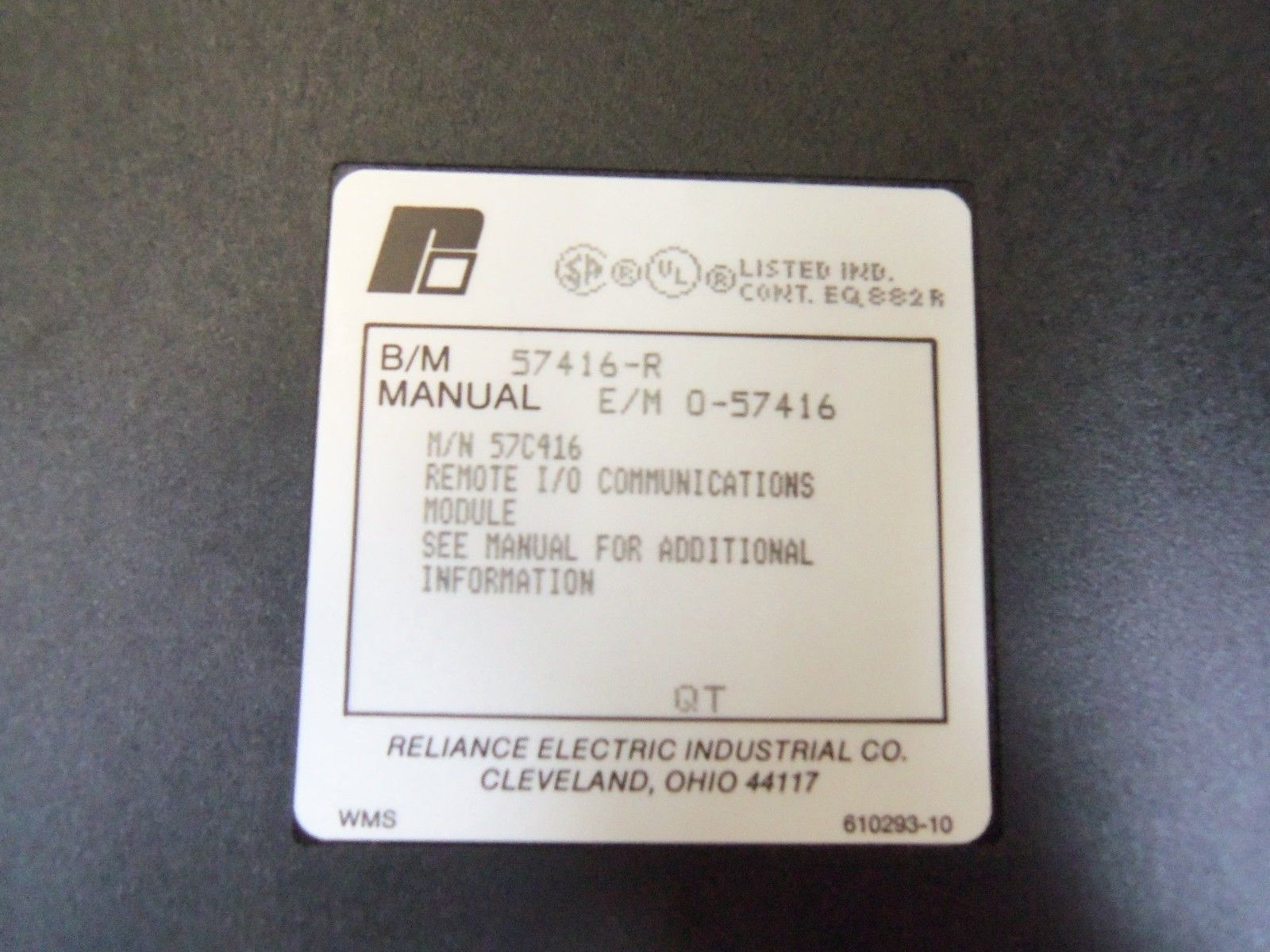 RELIANCE ELECTRIC 57402-D 115V AC/DC LOW OUTPUT MODULE  *USED*