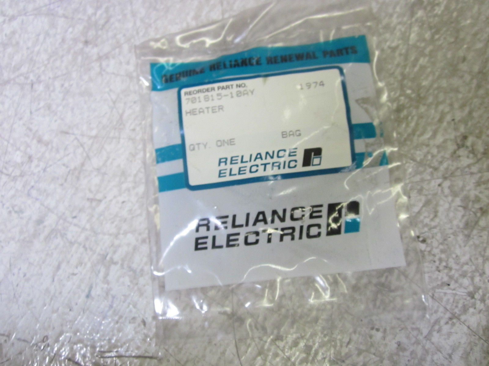 RELIANCE ELECTRIC 701815-10AY HEATER *NEW IN A FACTORY BAG*