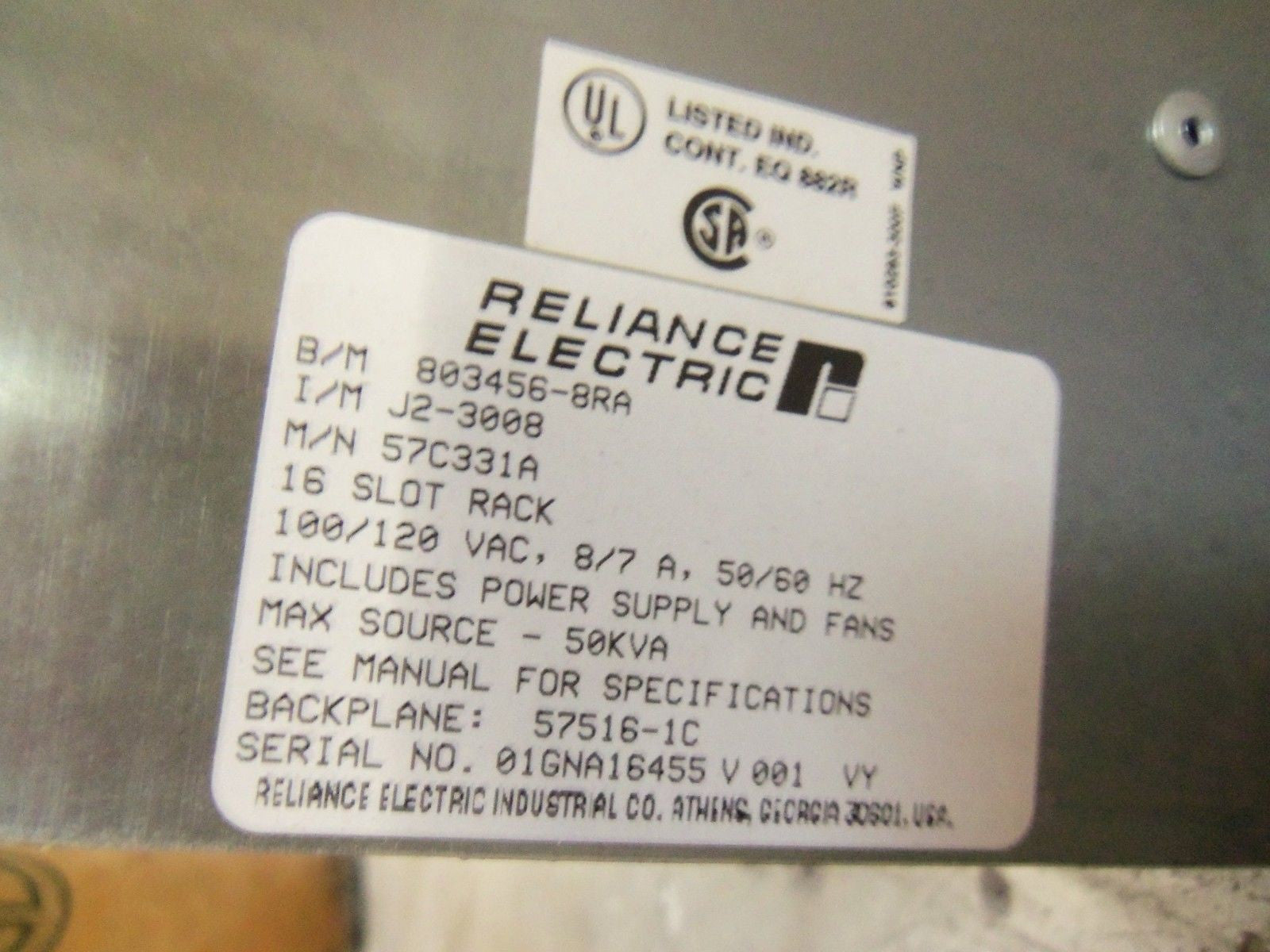 RELIANCE ELECTRIC 803456-8RA *USED*