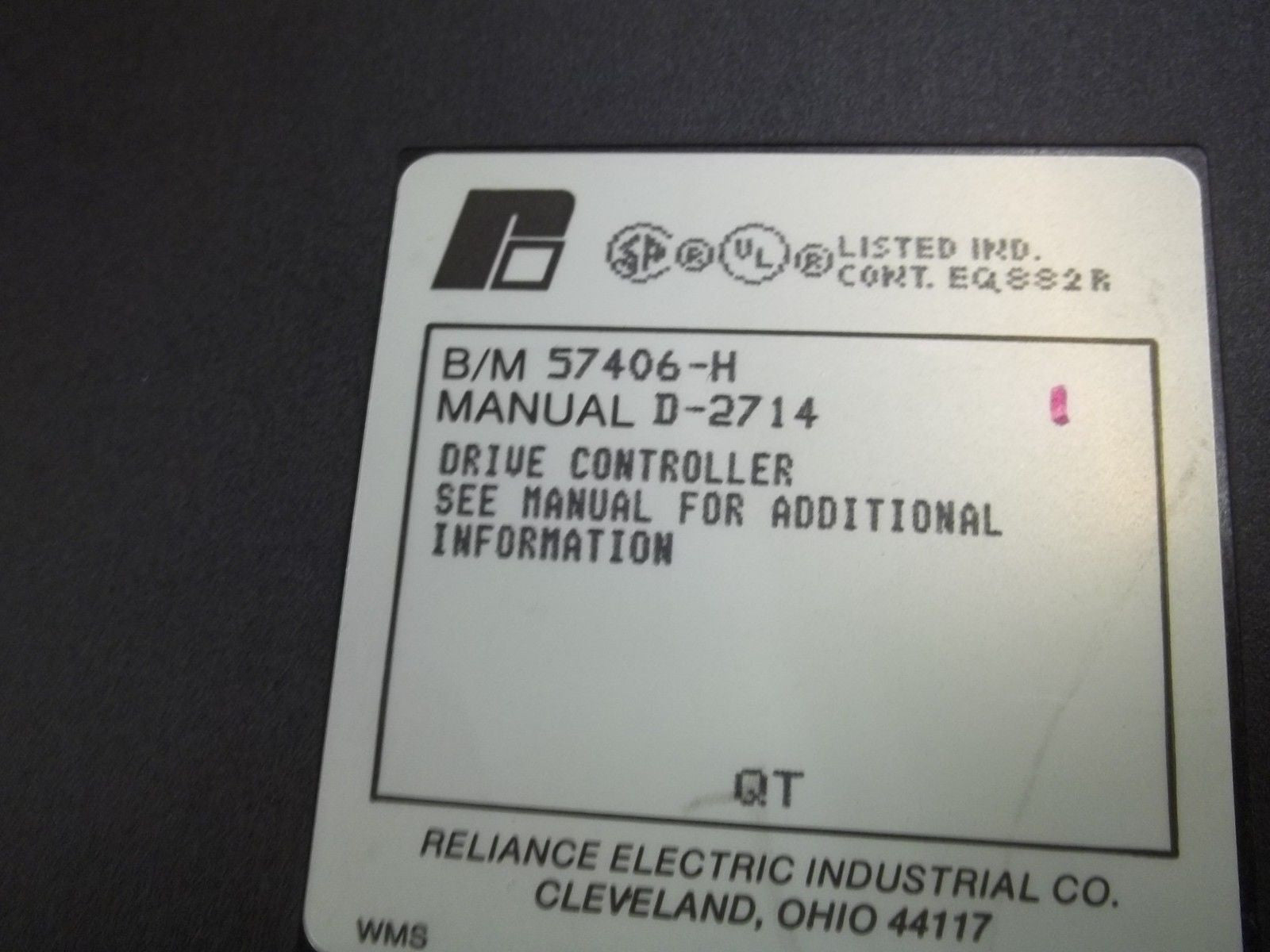 RELIANCE ELECTRIC 57406-H DRIVE CONTROL MODULE *USED*