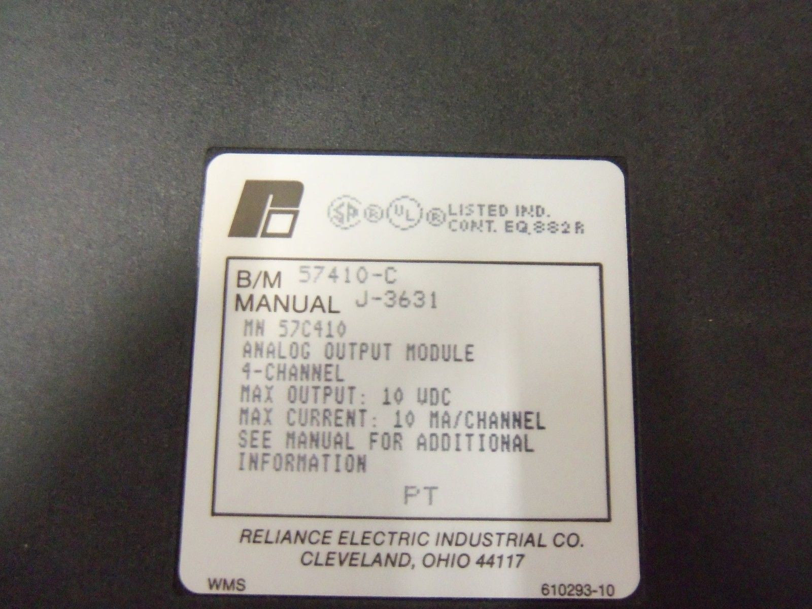 RELIANCE ELECTRIC 57410-C ISOLATED ANALOG OUTPUT MODULE *USED*