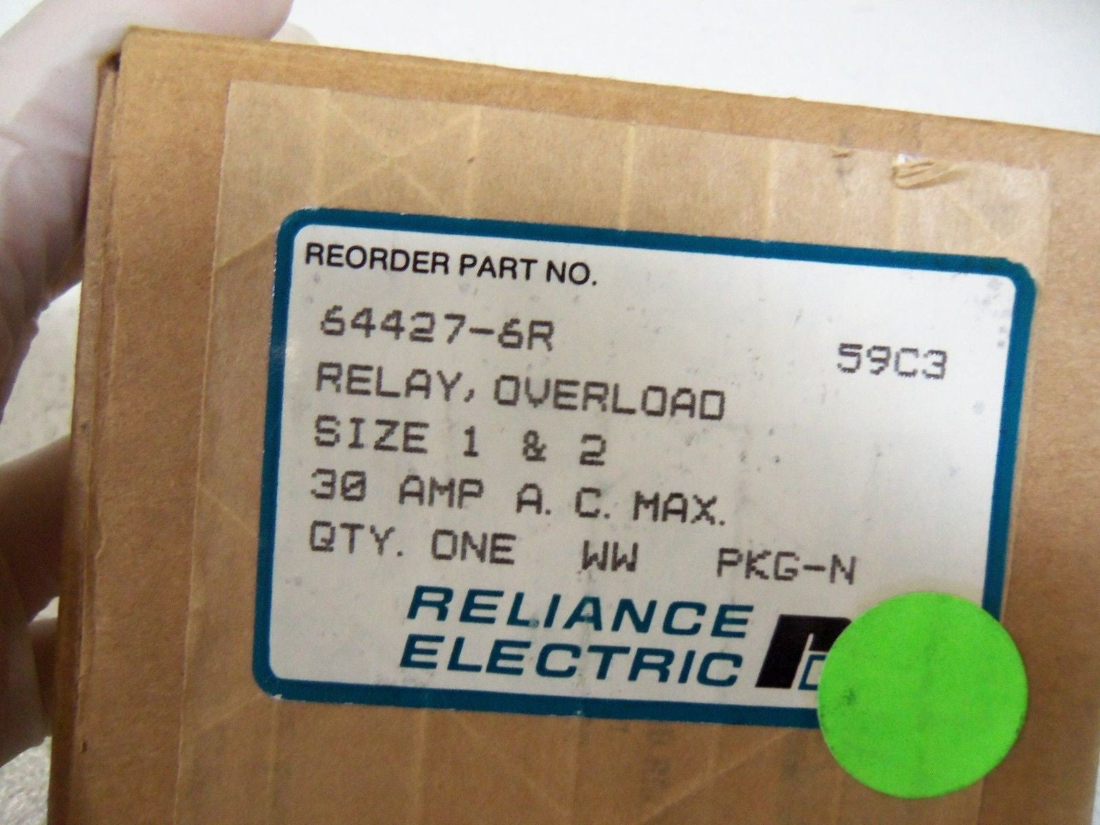 RELIANCE ELECTRIC OVERLOAD RELAY 64427-6R *NEW IN BOX*
