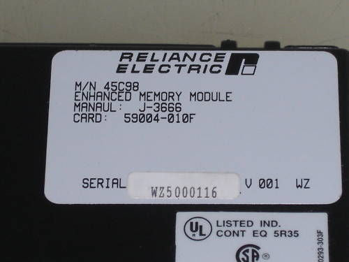 RELIANCE ELETRIC ENHANCED MEMORY MODULE 45C98B *USED*