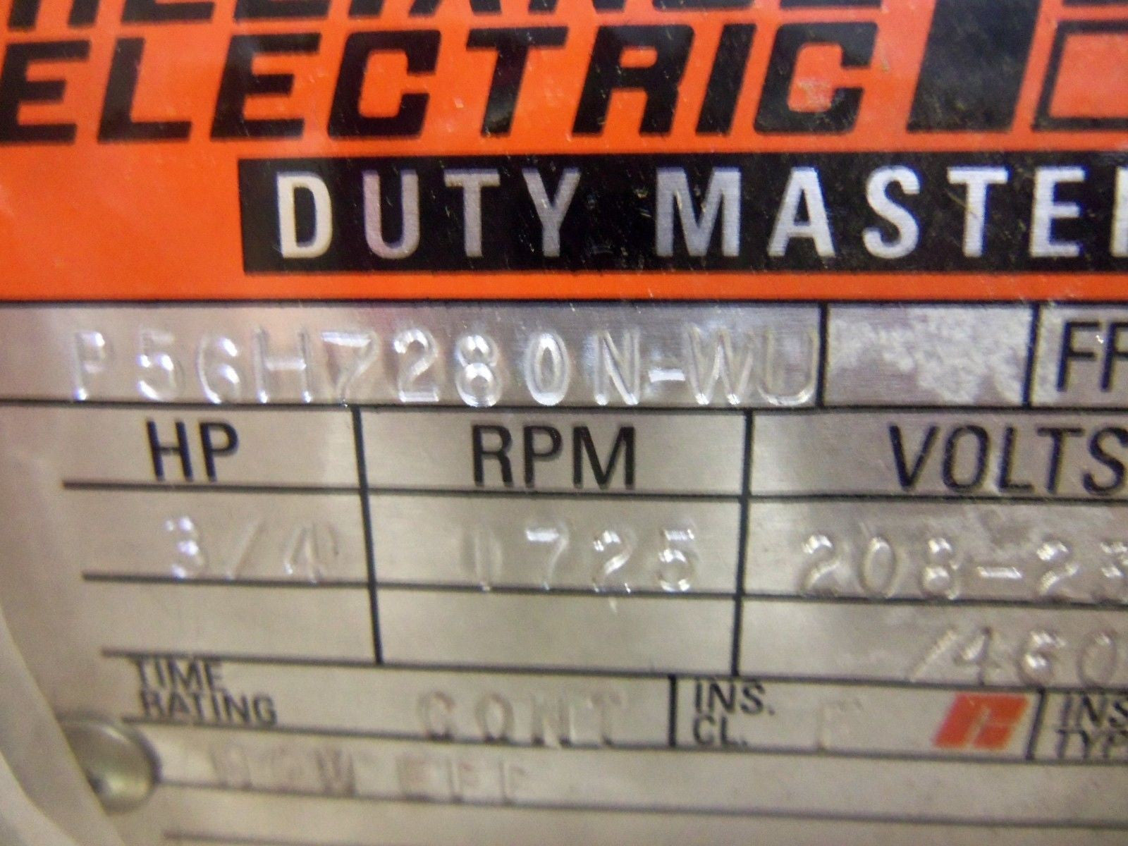 RELIANCE ELECTRIC P56H7280N-WU MOTOR 3/4 HP 1725 RPM *NEW NO BOX*