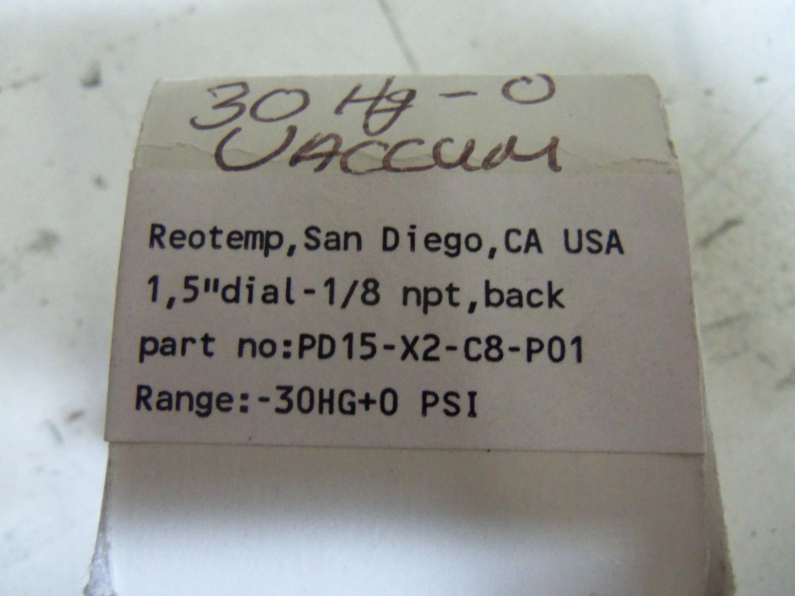 REOTEMP PD15-X2-C8-P01 GAUGE *NEW IN BOX*