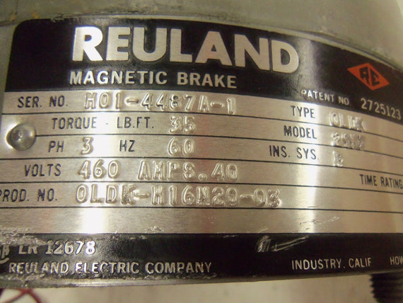 REULAND 29B7 MAGNETIC BRAKE 0LDK-H16N20-03 *NEW NO BOX*