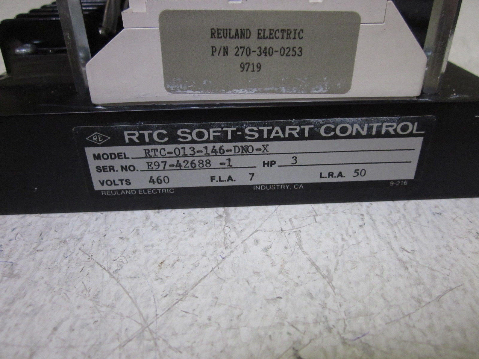 REULAND ELECTRIC CONTROL  RTC-013-146-DN0-X 460V *USED*