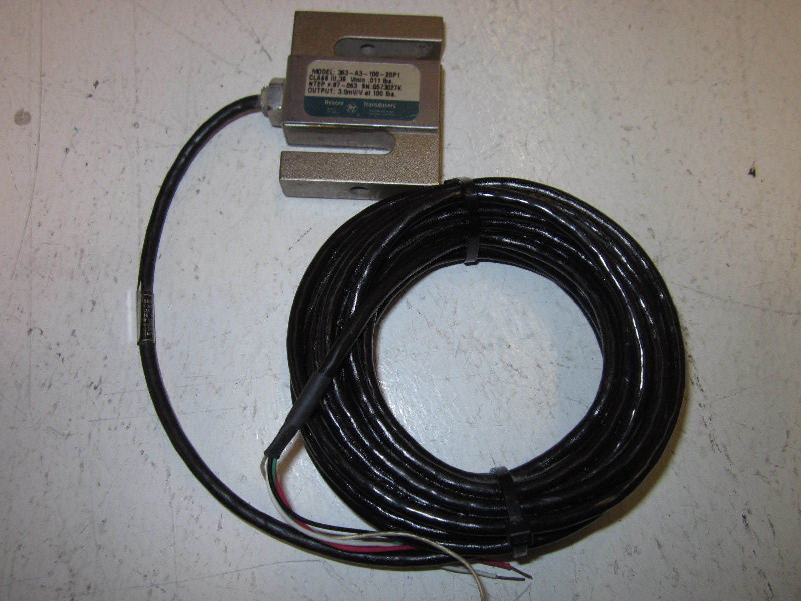 REVERE TRANSDUCERS 363-A3-100-20P1 LOAD CELL 100lbs *NEW NO BOX*