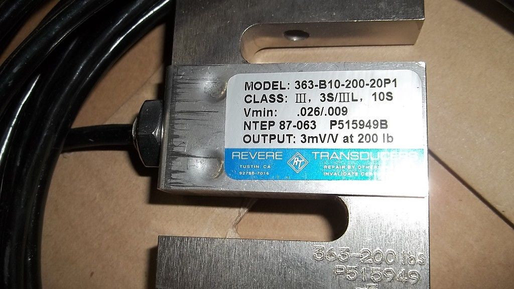 REVERE TRANSDUCERS 9363-B10-200-20P1 LOAD CELL 200lbs *NEW IN BOX*