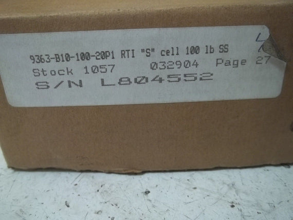 REVERE TRANSDUCERS 9363-B10-100-20P1 LOAD CELL 100lbs *NEW IN BOX*