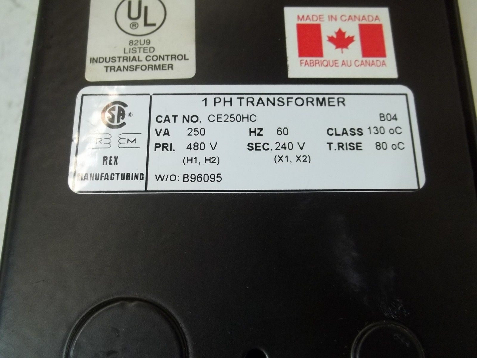 REX MANUFACTURING CE250HC *NEW IN BOX*