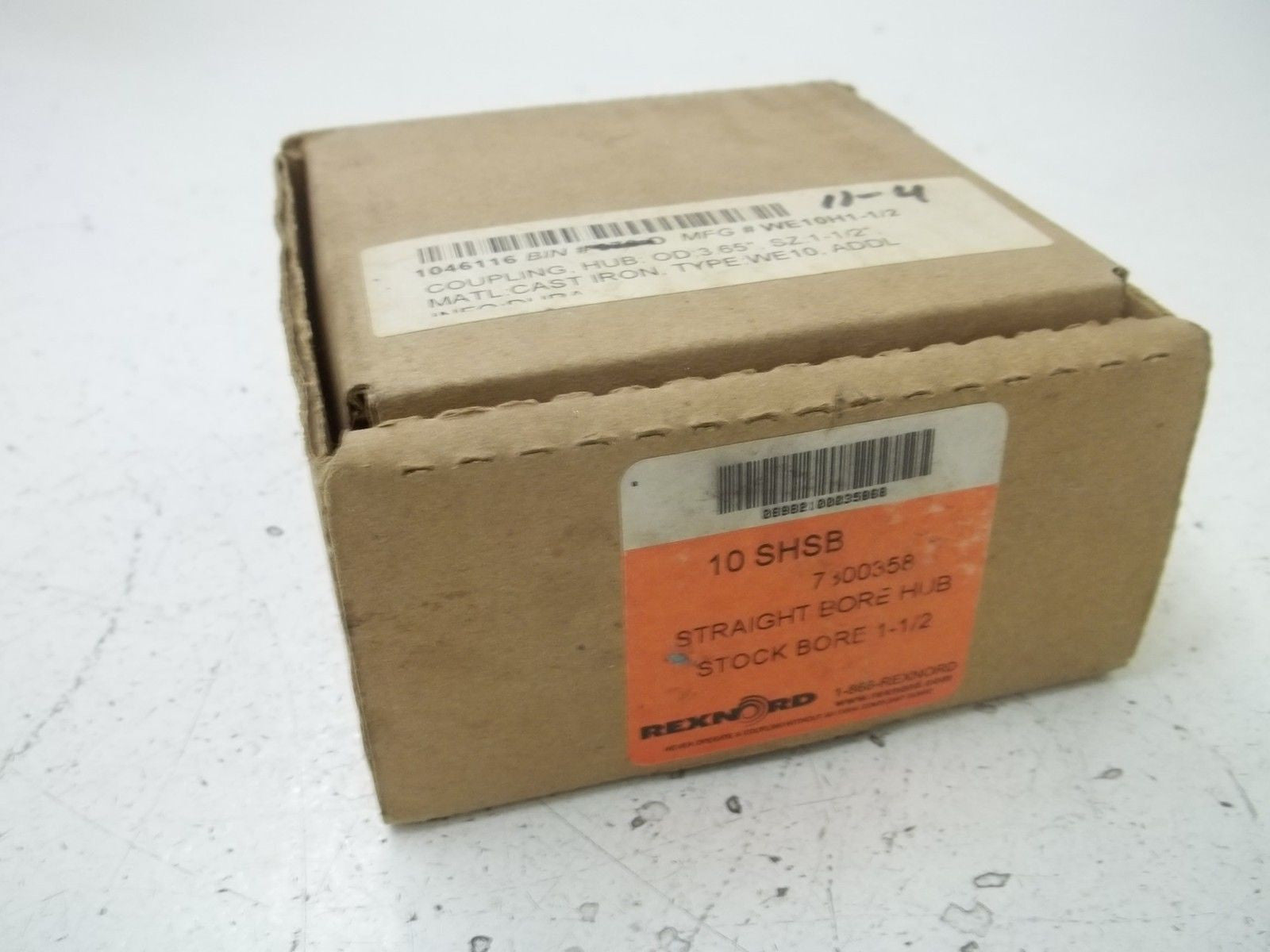 REXNORD 7300358 10SHSB STRAIGHT BORE HUB 1-1/2" *NEW IN BOX*