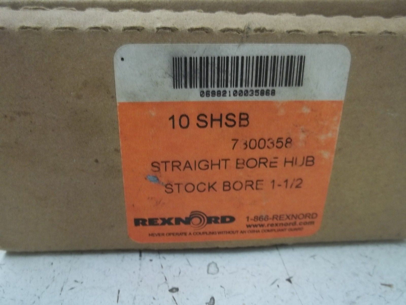 REXNORD 7300358 10SHSB STRAIGHT BORE HUB 1-1/2" *NEW IN BOX*