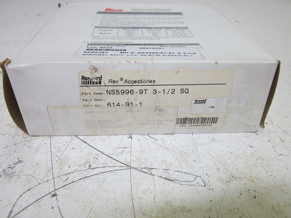 REXNORD NS5996-9T SQ SPROCKET 3-1/2" 614-91-1 *NEW IN BOX*