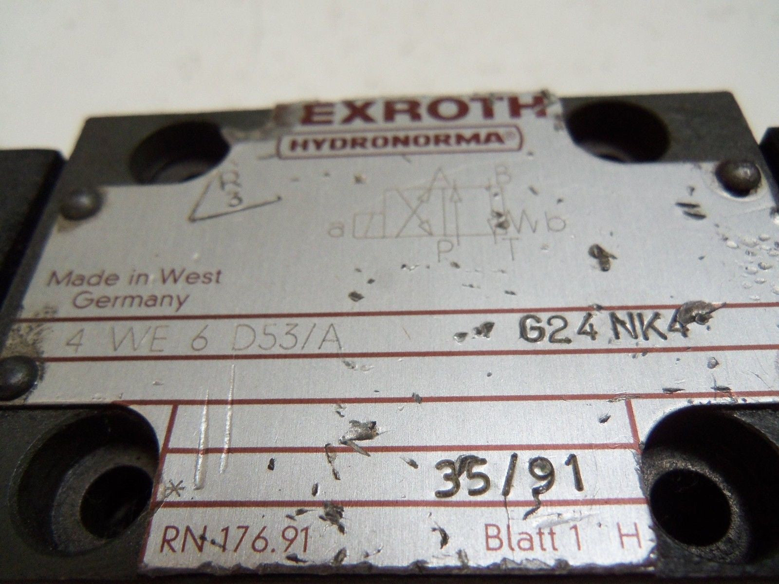 REXROTH 4WE6D53/AG24NK4 HYDRAULIC VALVE *USED*