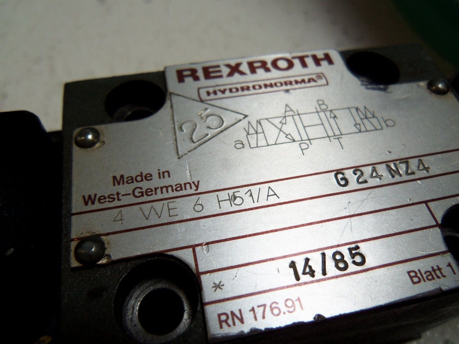 REXROTH 4WE6H51/AG24NZ4 DIRECTIONAL VALVE *USED*