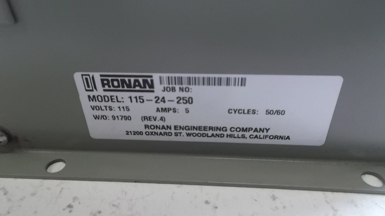 RONAN POWER SUPPLY 115-24-250 *USED*