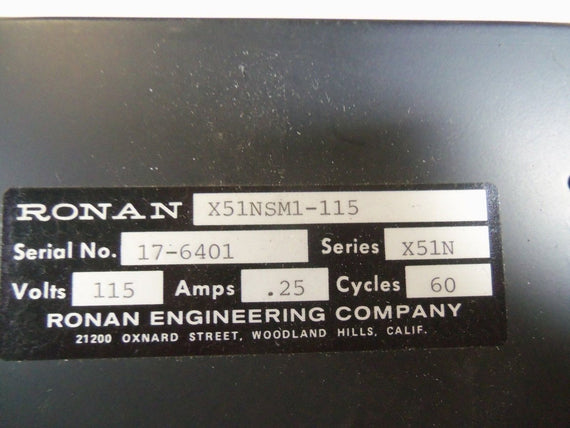 RONAN X51NSM1-115 CONTROL UNIT *USED*