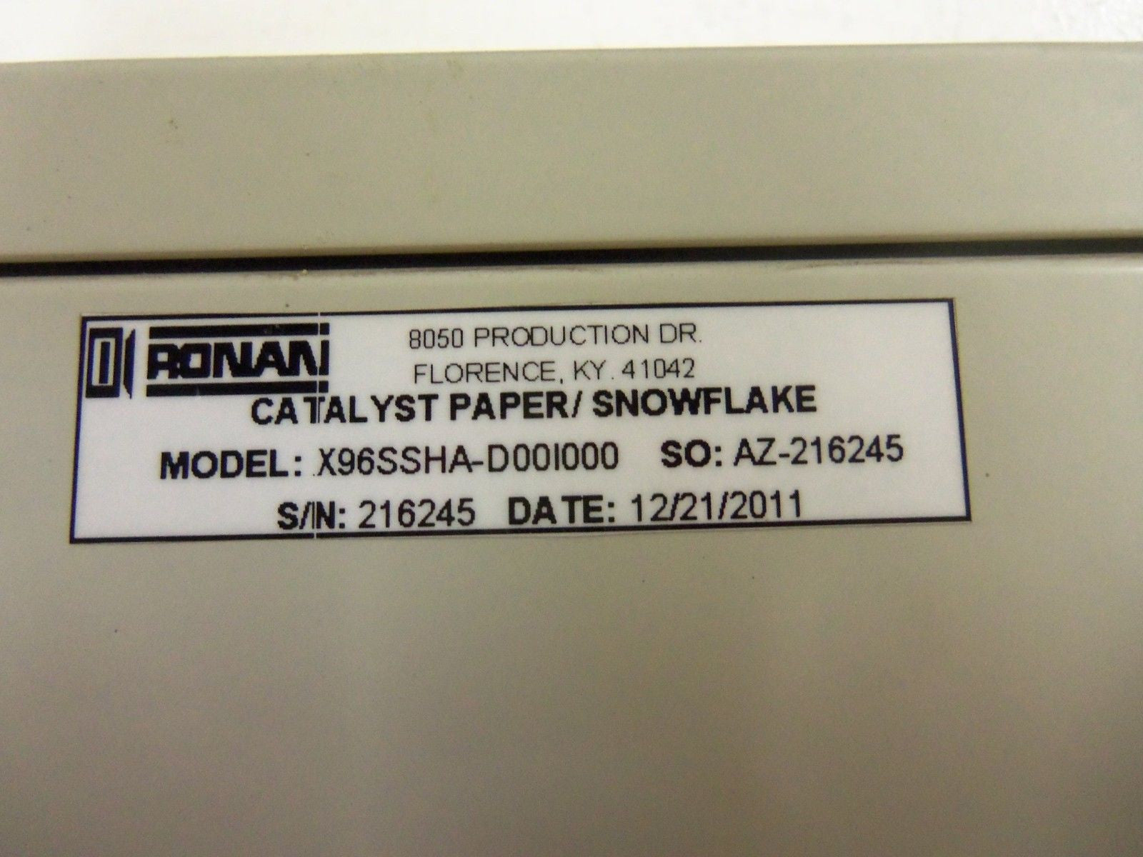 RONAN X96SSHA-D00I000 CONTROLLER *USED*