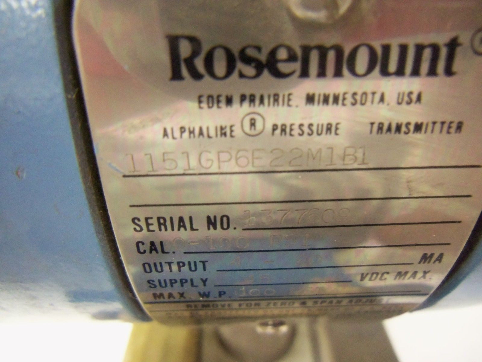 ROSEMOUNT 1151GP6E22M1B1 *USED*