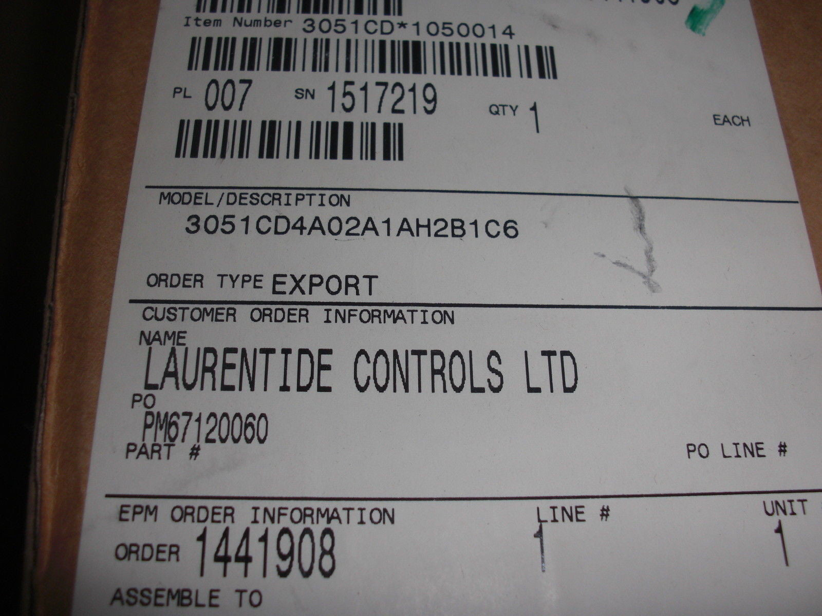 ROSEMOUNT 3051CD4A02A1AH2B1C6 *NEW IN A THE BOX*