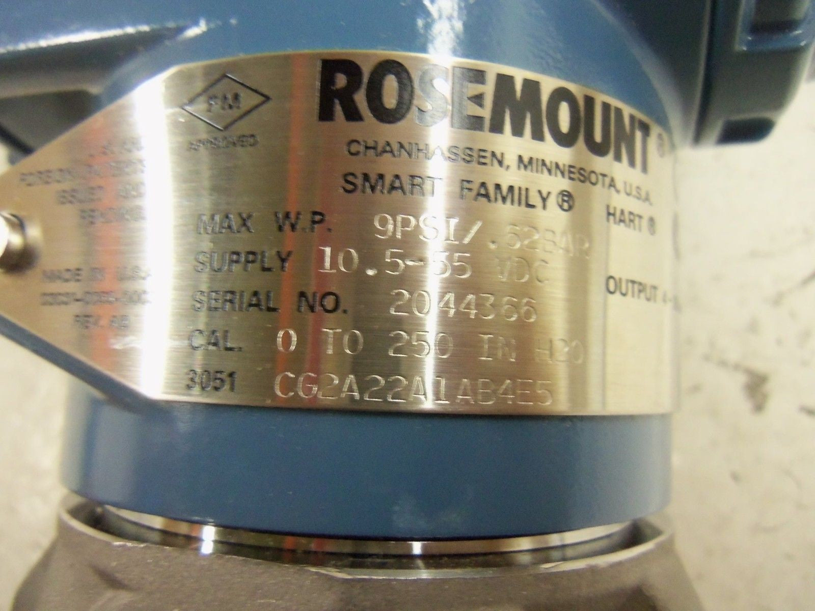 ROSEMOUNT 3051CG2A22A1AB4E5 TRANSMITTER *USED*