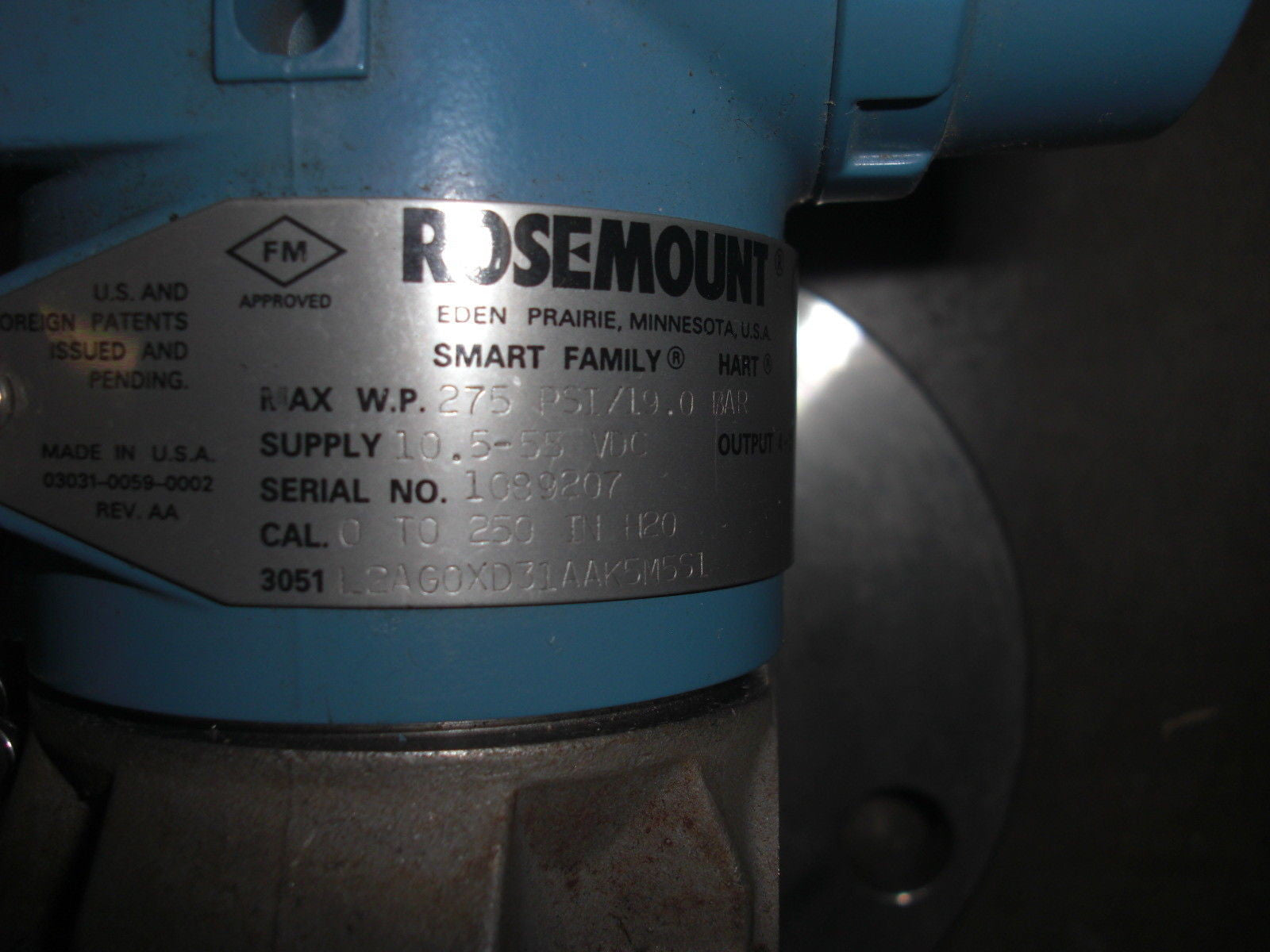 ROSEMOUNT 3051L2AG0XD31AAK5M5S1 FLANGE-MOUNTED LEVEL TRANSMITTER *USED*