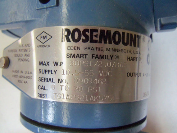 ROSEMOUNT 3051TG1A2B21AK5M5 *USED*
