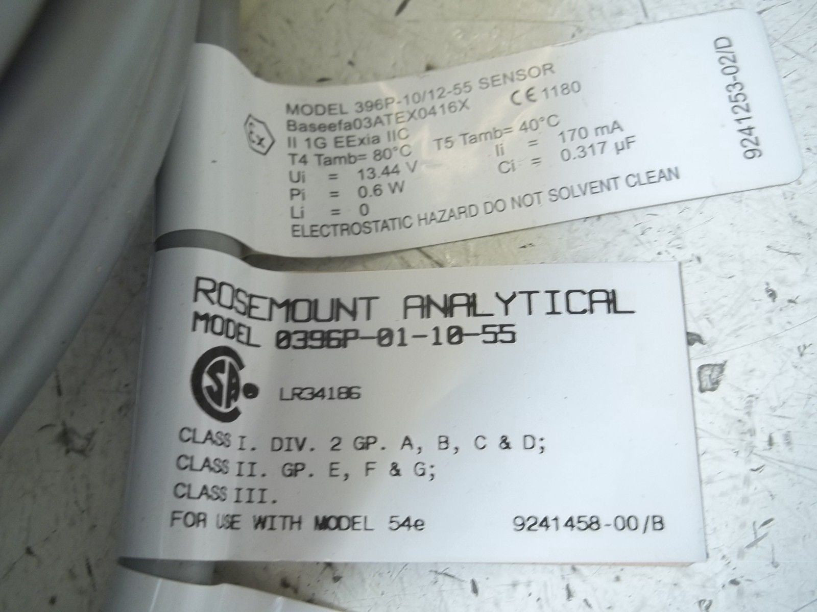 ROSEMOUNT 396P-01-10-55 pH/ORP PROBE SENSOR *NEW IN BOX*