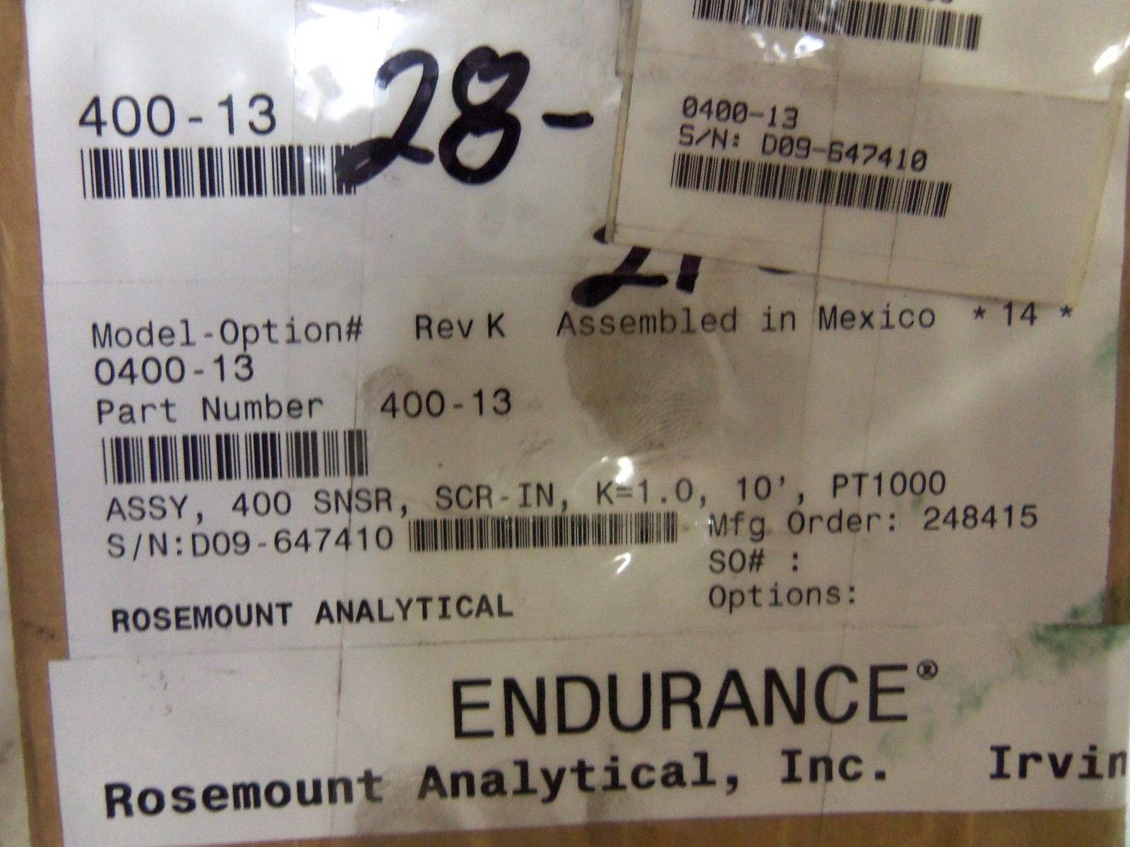 ROSEMOUNT 400-13 SENSOR NSMP