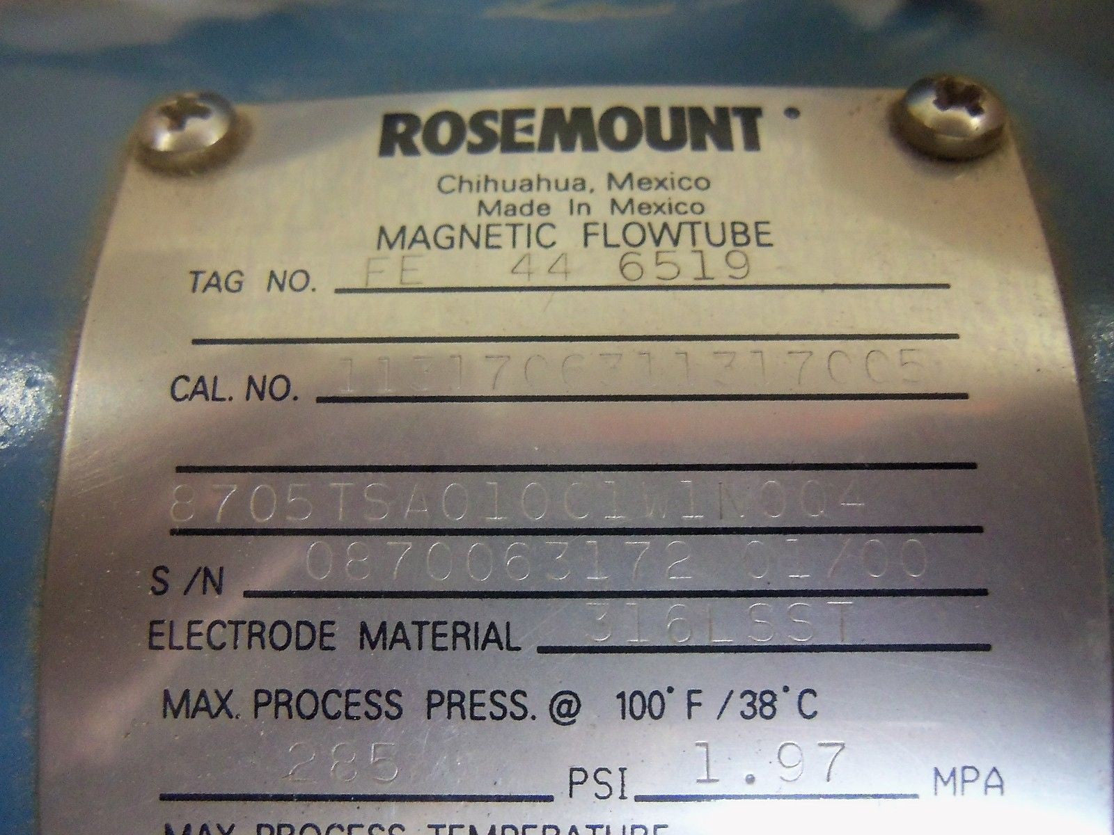 ROSEMOUNT 8705TSA010C1W1N004 *USED*